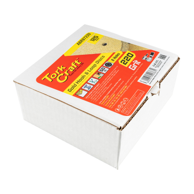 (image for) Gold Disc (50 Pieces) 220 Grit 125mm X 8 Holes Hook And Loop