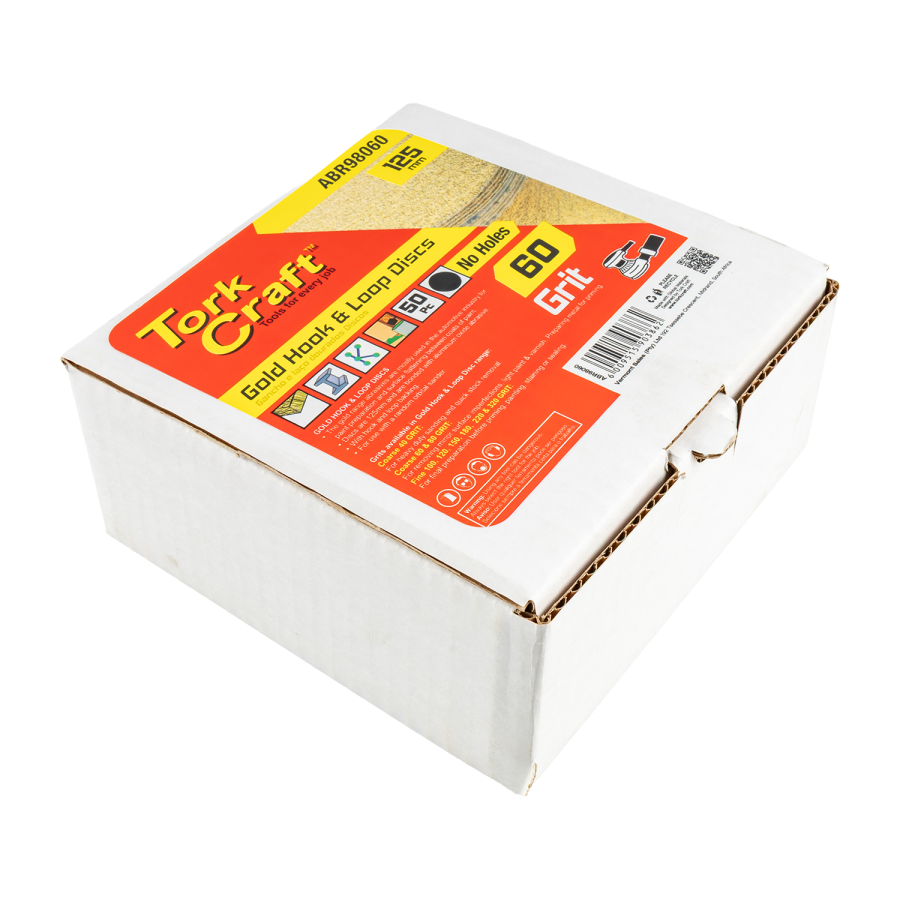 (image for) Gold Disc (50 Pieces) 60 Grit 125mm Without Hole Hook And Loop