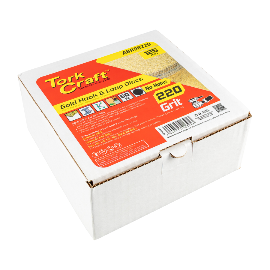 (image for) Gold Disc (50 Pieces) 220 Grit 125mm Without Hole Hook And Loop
