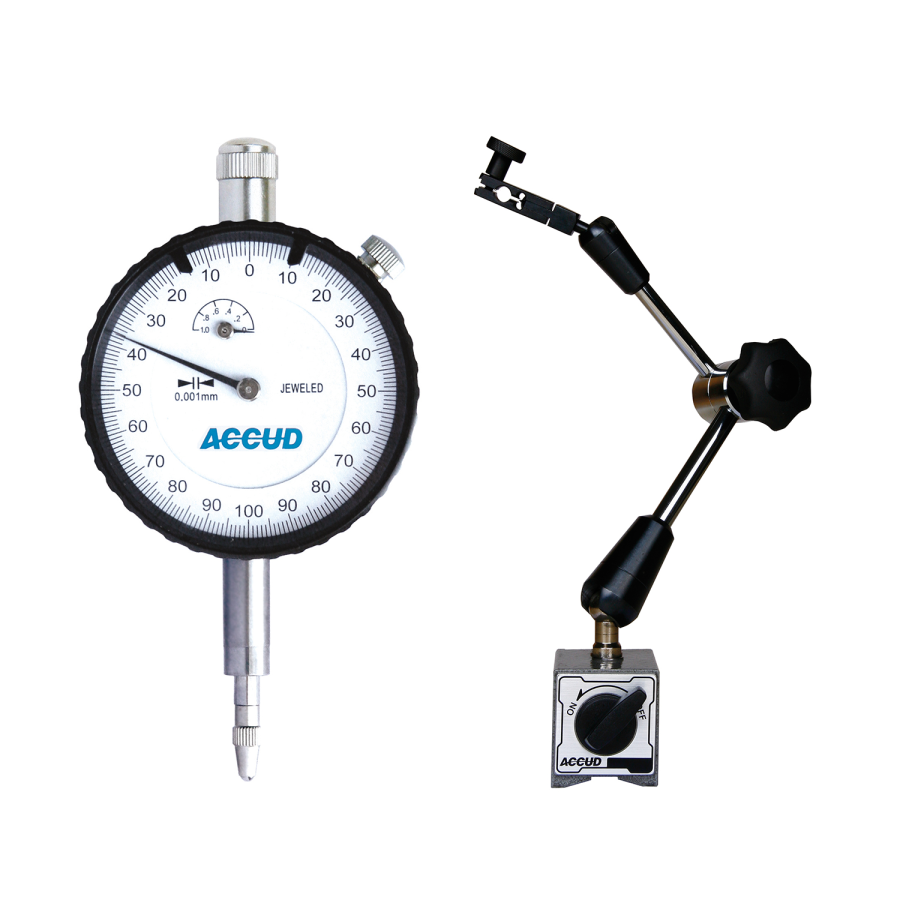 (image for) Universal Magnetic Stand 80kgf With Dial Indicator 10mm 0.01mm Grad.