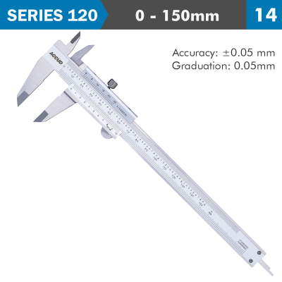 (image for) Vernier Caliper 150mm 0.05mm Acc. Din862 0.05mm Grad. S/steel