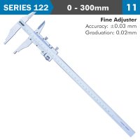 (image for) Vernier Caliper 300mm 0.03mm Acc. Fine Adj. 0.02mm Grad. S/steel