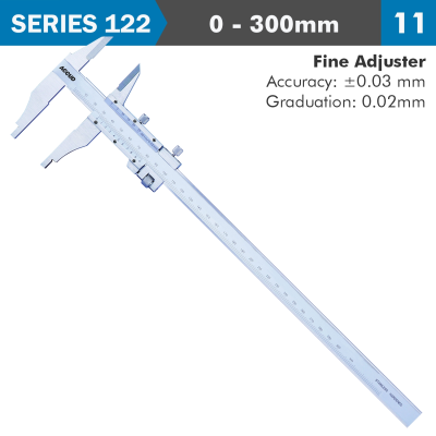 (image for) Vernier Caliper 300mm 0.03mm Acc. Fine Adj. 0.02mm Grad. S/steel