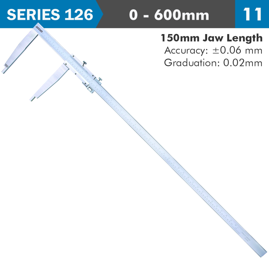 (image for) Vernier Caliper 600mm 0.06mm Acc. 150mm 0.02mm Grad S/steel