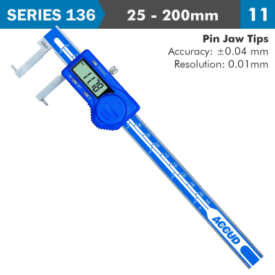 (image for) Dig. Caliper 25-200mm 0.04mm Acc. Inside Point 0.01mm Res. S/steel