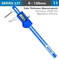Dig. Tube Thickness Caliper 150mm 0.05mm Acc. 0.01mm Res. S/steel (image for) Dig. Tube Thickness Caliper 150mm 0.05mm Acc. 0.01mm Res. S/steel