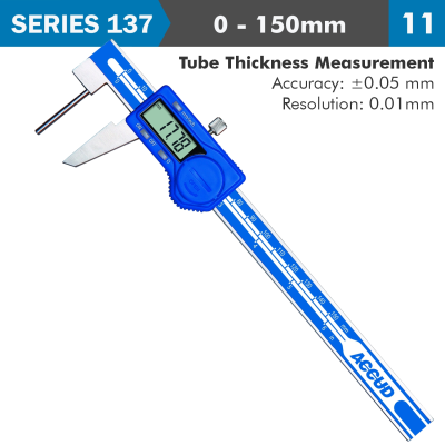 (image for) Dig. Tube Thickness Caliper 150mm 0.05mm Acc. 0.01mm Res. S/steel