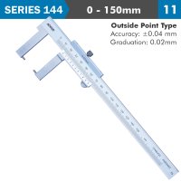Vernier Caliper 150mm 0.04mm Acc. Outside Point 0.02mm Grad. S/steel (image for) Vernier Caliper 150mm 0.04mm Acc. Outside Point 0.02mm Grad. S/steel