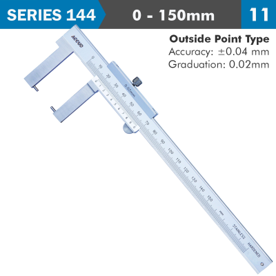 (image for) Vernier Caliper 150mm 0.04mm Acc. Outside Point 0.02mm Grad. S/steel