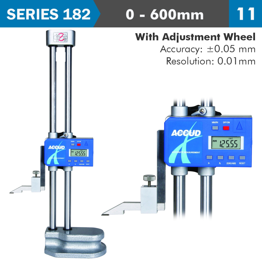 (image for) Dig. Height Gauge 600mm 0.05mm Acc. Driving Wheel 0.01mm Res. S/steel