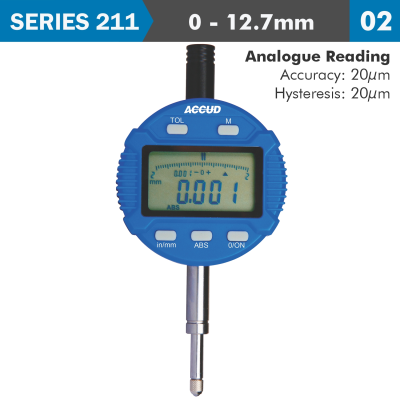 (image for) Digital Indicator Flat Back 12.7mm/0.5'