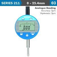Dig. Indicator Flat & Lug Back 25.4mm 0.01mm Res. (image for) Dig. Indicator Flat & Lug Back 25.4mm 0.01mm Res.