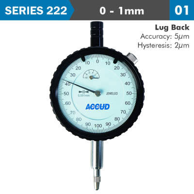 (image for) Dial Indicator 1mm 0.001mm Grad. Lug Back