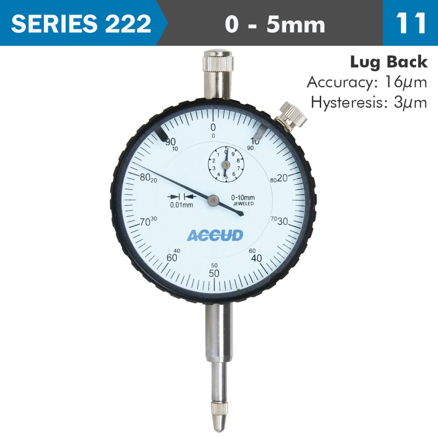 (image for) Dial Indicator 5mm 0.01mm Grad. Lug Back