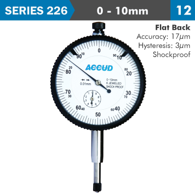 (image for) Shockproof Dial Indicator Flat Back 10mm