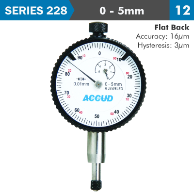 (image for) Shockproof Dial Indicator Flat Back 5mm
