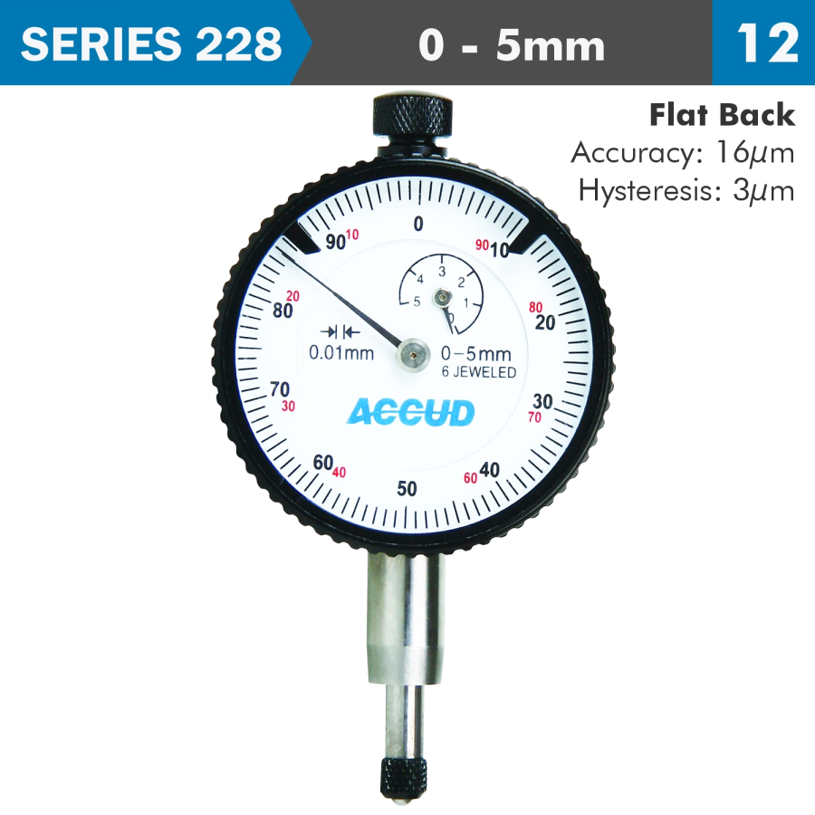 (image for) Shockproof Dial Indicator Flat Back 5mm