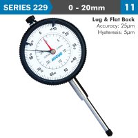 (image for) Dial Indicator 20mm 0.01mm Grad. Lug&flat Back