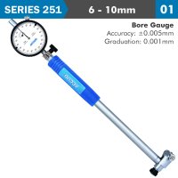 (image for) Precision Dial Bore Gauge 6-10mm 0.005mm Acc. 0.001mm Grad.