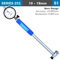 (image for) Precision Dial Bore Gauge 10-18mm 0.005mm Acc. 0.001mm Grad.