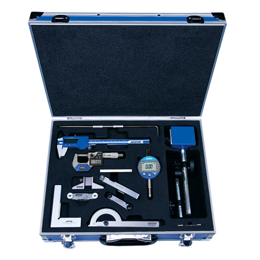(image for) 12pc Measuring Set Caliper Micrometer Mag. Stand 3 X Gauges Scriber De