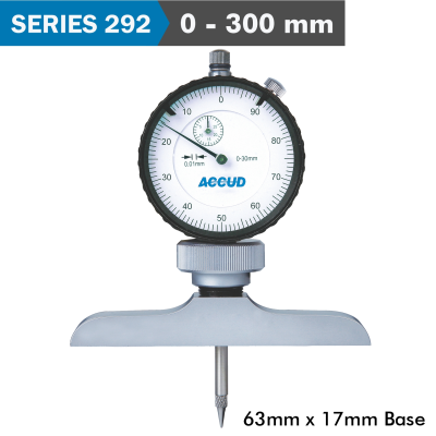 (image for) Dial Depth Guage 300mm 0.01mm Grad. 63x 17mm Base