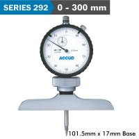 Dial Depth Guage 300mm 0.01mm Grad. 101.5x 17mm Base (image for) Dial Depth Guage 300mm 0.01mm Grad. 101.5x 17mm Base