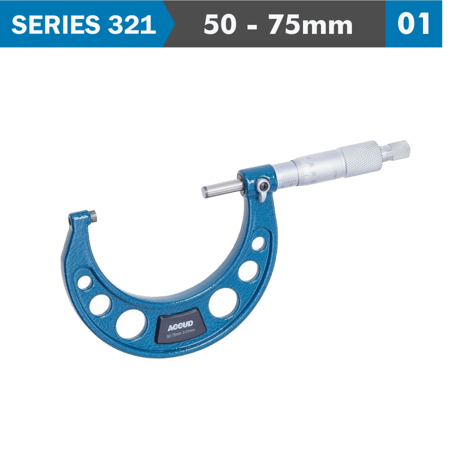 (image for) Outside Micrometer 50-75mm 0.005mm Acc. 0.01mm Grad.