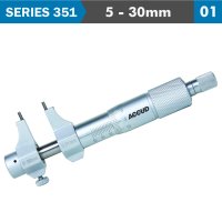 (image for) Inside Micrometer 5-30mm With Setting Ring 0.007mm Acc.0.01mm Grad.