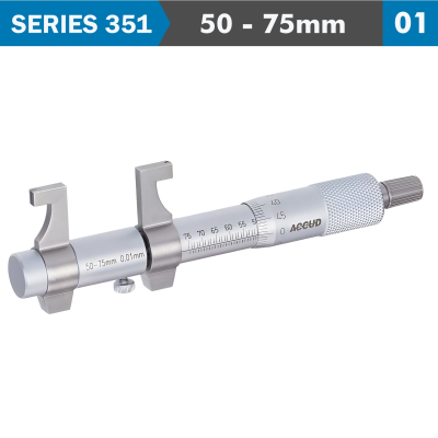 (image for) Inside Micrometer 50-75mm Without Setting Ring 0.009mm Acc. 0.01mm Gra