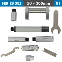 (image for) Tubular Inside Micrometer 50-300mm 0.01mm Grad. Extension Rods: 13, 25