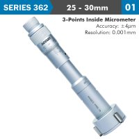 (image for) 3 Points Inside Micrometer 25-30mm 0.004mm Acc. 0.005mm Grad.