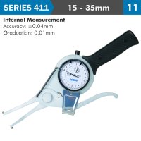 (image for) Int. Dial Caliper Gauge 15-35mm 0.04mm Acc. 0.01mm Grad. Jaw Length 50
