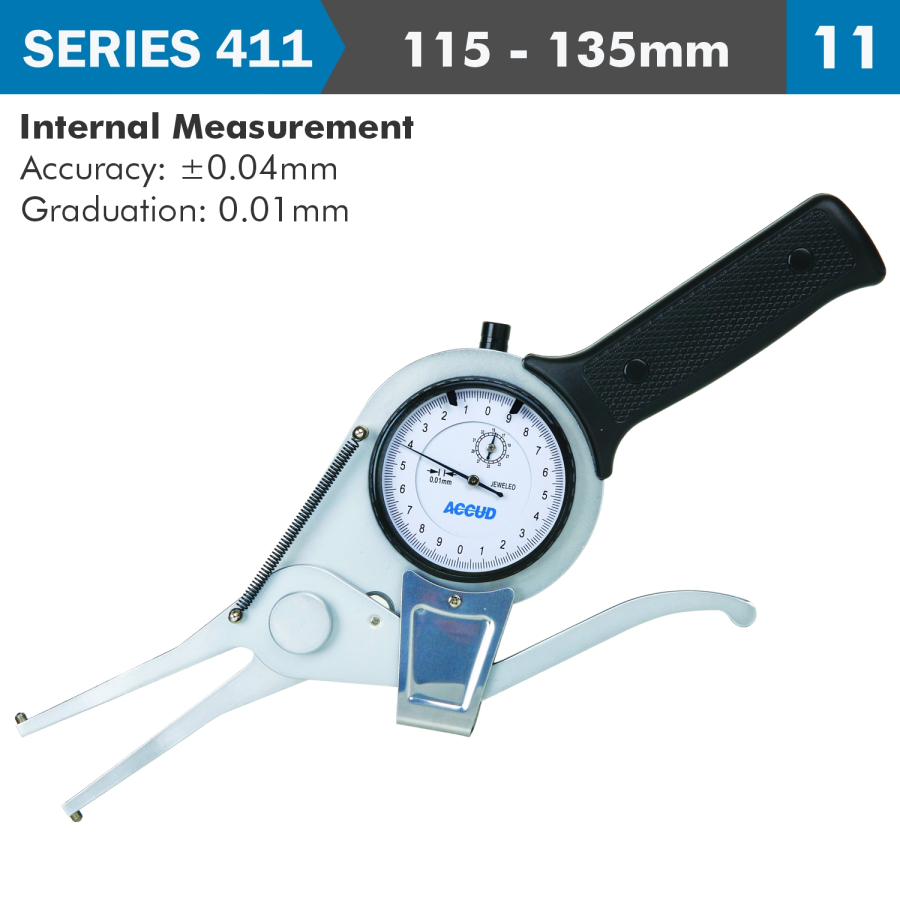(image for) Int. Dial Caliper Gauge 115-135mm 0.04mm Acc. 0.01mm Grad. Jaw Length