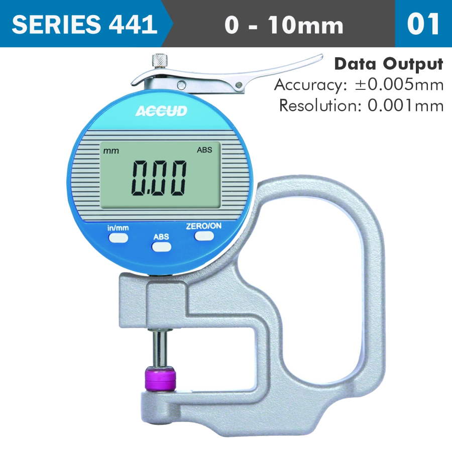 (image for) Dig. Thickness Gauge 10mm 0.005mm Acc. 0.001mm Res. Ceramic Anvil