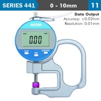 Dig. Thickness Gauge 10mm 0.02mm Acc. 0.01mm Res. Ceramic Anvil (image for) Dig. Thickness Gauge 10mm 0.02mm Acc. 0.01mm Res. Ceramic Anvil