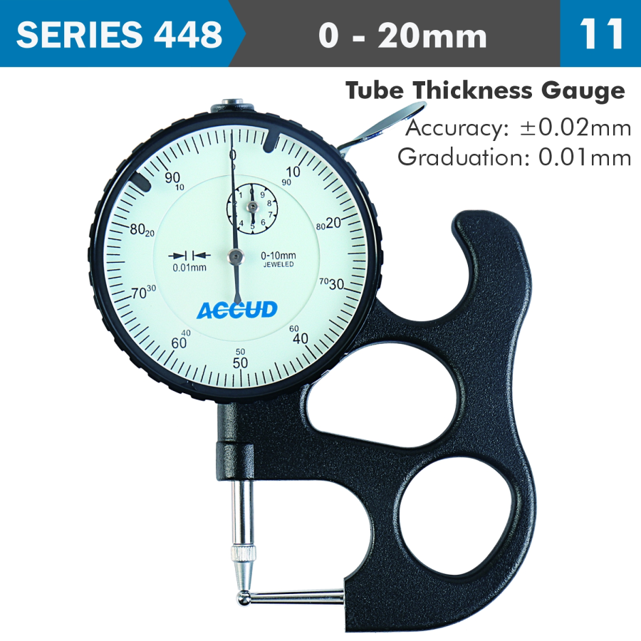 (image for) Tube Thickness Gauge 10mm 0.02mm Acc. 0.01mm Grad.