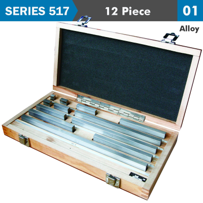 (image for) Gauge Block Set Alloy Steel 12pc 10-291. 8mm Iso3650 Grade 0