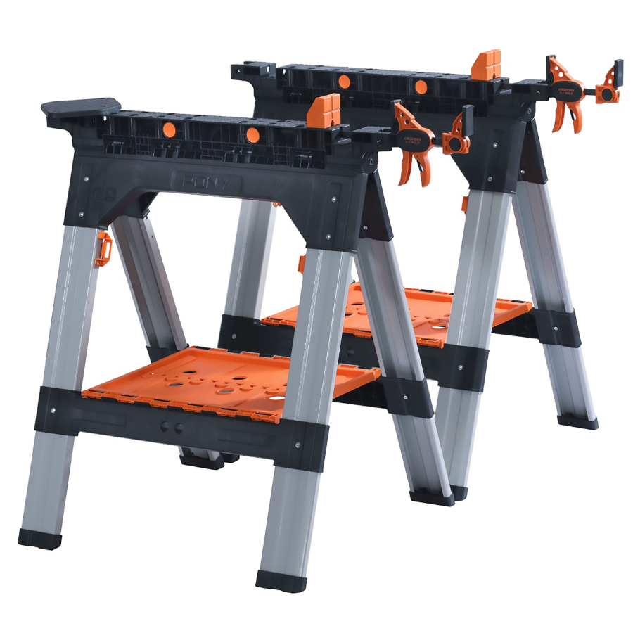 (image for) Pony 2pc 710mm Multi-func. Sawhorses / 2pc E-z Hold 12' Expandable Cla