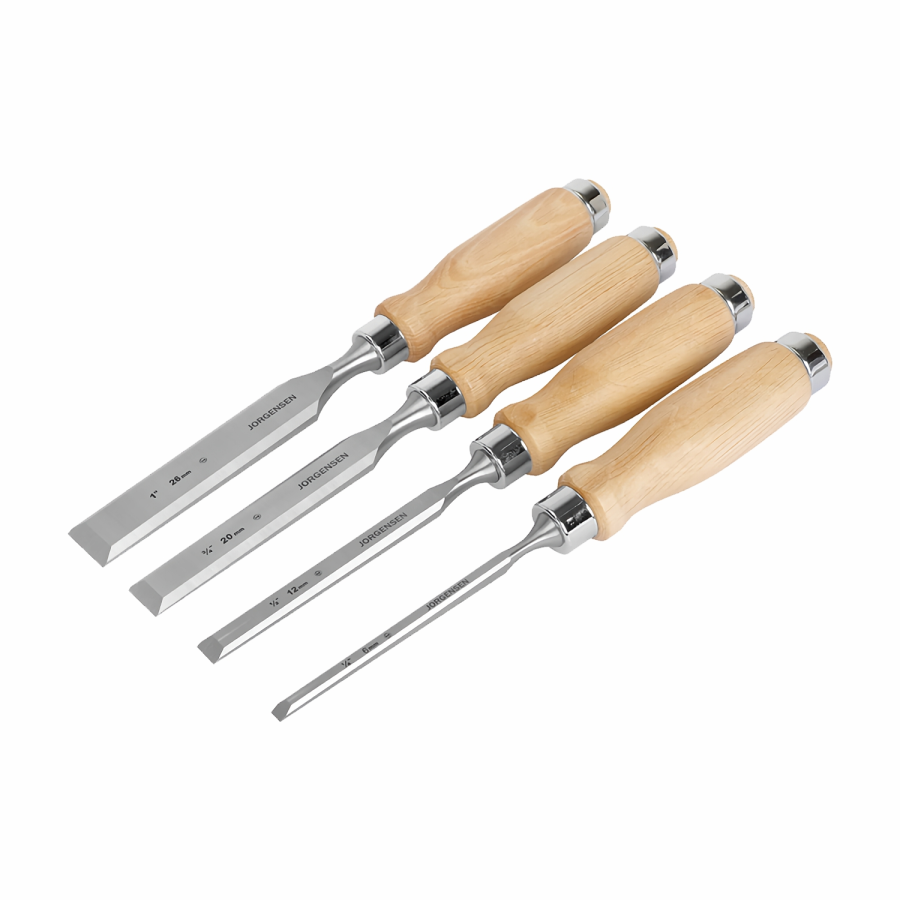 (image for) Jorgensen 4pc Wood Chisels Set Incl. 1/4'/ 1/2” / 3/4' / 1” Chisel