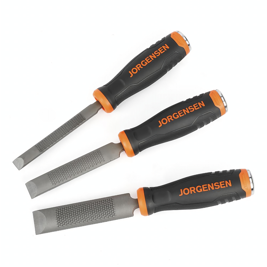 (image for) Rasp & Chisel 3pc Set 12,19, 25mm With Metal Striking End Cap 150mm