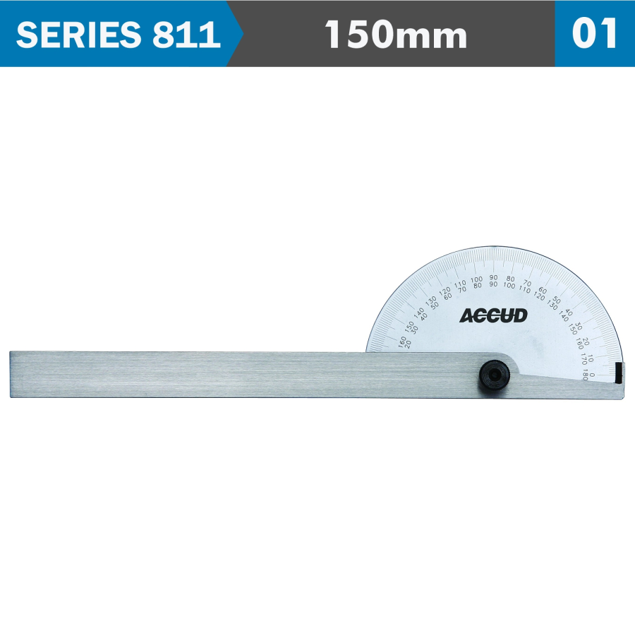 (image for) Protractor 85x150mm 180 Deg. 0.3 Deg. Acc. 1 Deg Grad.