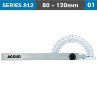 (image for) Protractor 80x120mm 180 Deg. 0.3 Deg Acc. 1 Deg. Grad.