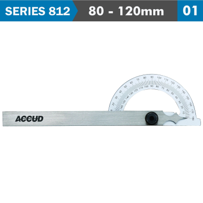 (image for) Protractor 80x120mm 180 Deg. 0.3 Deg Acc. 1 Deg. Grad.