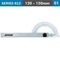 (image for) Protractor 120x 150mm 180 Deg. 0.3 Deg Acc. 1 Deg. Grad.