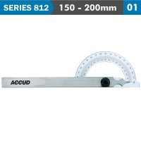 (image for) Protractor 150x 200mm 180 Deg. 0.3 Deg Acc. 1 Deg. Grad.