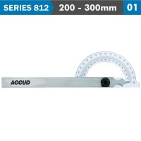 (image for) Protractor 200x 300mm 180 Deg. 0.3 Deg Acc. 1 Deg. Grad.