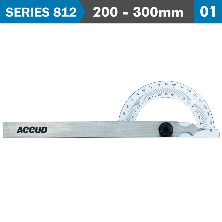(image for) Protractor 200x 300mm 180 Deg. 0.3 Deg Acc. 1 Deg. Grad.