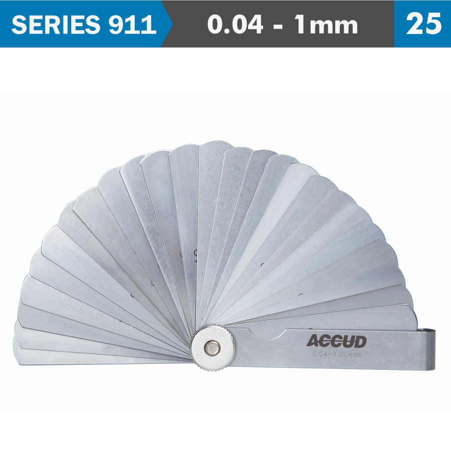 (image for) Feeler Gauge 75mm 0.04-1.00mm 25leaves Din2275