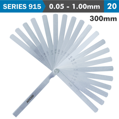 (image for) Long Feeler Gauge 300mm 0.05-1.00 20 Leaves Din2275